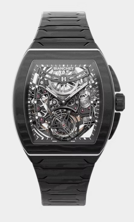 Bianchet B 1.618 UltraFino Carbon with intricate tourbillon movement and monobloc carbon case (Image source: Bianchet Official Website)
