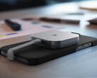 The EX300U starts at $99.99. Pictured: the portable SSD attached on the back of an iPhone. (Image source: Corsair)