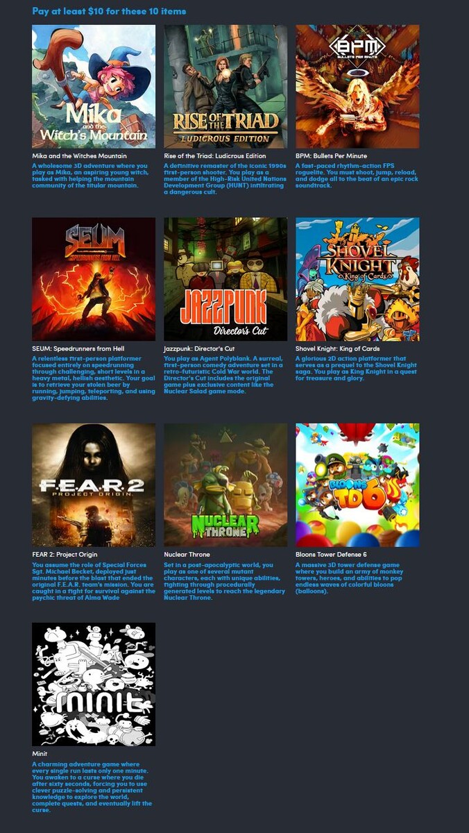 All games included in the Awesome GDQ bundle. (Image Source: Humble Bundle)