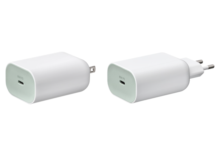 The US (left) and EU (right) versions of the IKEA Sjöss 65W 1-port USB charger. (Image source: IKEA)