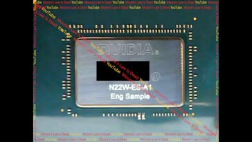RTX 5080 laptop's GB203 GPU. (Image source: Moore's Law Is Dead)