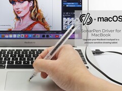 The SonarPen Driver turns a MacBook's touchpad into a drawing tablet that works with a SonarPen stylus. (Image source: SonarPen)