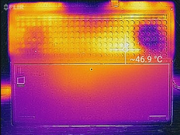 Thermal profile, underside (max load)