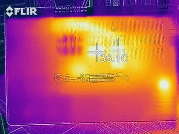 Heatmap of the bottom of the device at idle