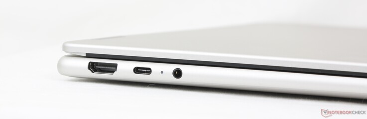 Left: HDMI (4K 60 Hz), USB-C (10 Gbps) w/ DisplayPort 2.1 + Power Delivery, 3.5 mm headset