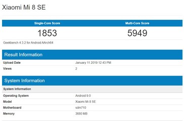 The Snapdragon 710 on Geekbench (Mi 8 SE)