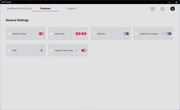 MSI Center general settings