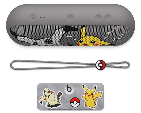 The Pokémon x Beats Pill comes with a lanyard and charms.