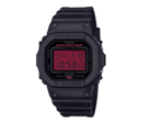 The Casio G Shock DW-5600BBR-1 has a stealthy black aesthetic with red dial design