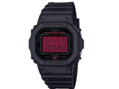 The Casio G Shock DW-5600BBR-1 has a stealthy black aesthetic with red dial design