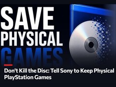 A promotional image for the Don't Kill The Disc petition for physical PlayStation games