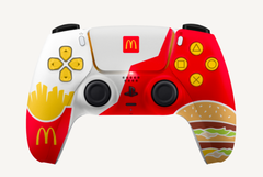 The McDonald&#039;s Dual Sense controller and its idiosyncratic design. (Image source: Sony)