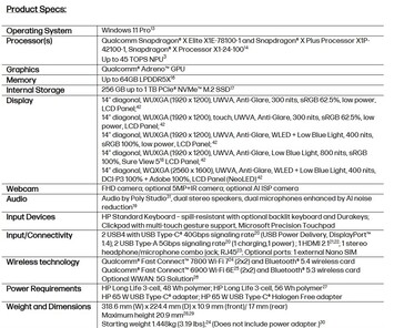 HP EliteBook 6 G1q Next-Gen AI PC specs. (Image source: HP)