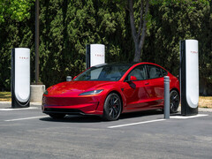 Tesla Model 3 at a Supercharger station. (Image source: Tesla)