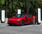 Tesla Model 3 at a Supercharger station. (Image source: Tesla)