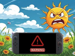 Nintendo Switch 2 shown in hot outdoor weather (Image source: Nintendo of America with edits)