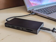 Super-slim Razer 11-port USB-C dock with 85 W Power Delivery does the job, but it ain&#039;t cheap
