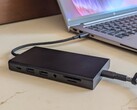 Super-slim Razer 11-port USB-C dock with 85 W Power Delivery does the job, but it ain't cheap