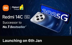 The Redmi 14C 5G is set to debut in India on January 6, 2025 (Image source: Flipkart via Xiaomi) 