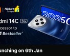 The Redmi 14C 5G is set to debut in India on January 6, 2025 (Image source: Flipkart via Xiaomi) 