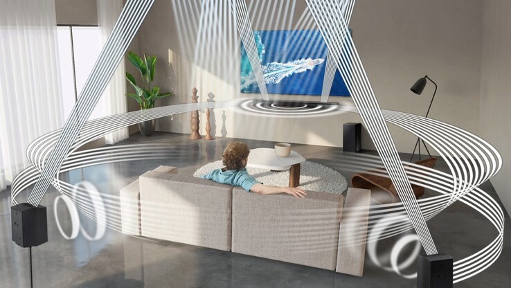 22 drivers arranged in a 11.1.4 channel configuration for a true surround sound experience. (Image source: Samsung)