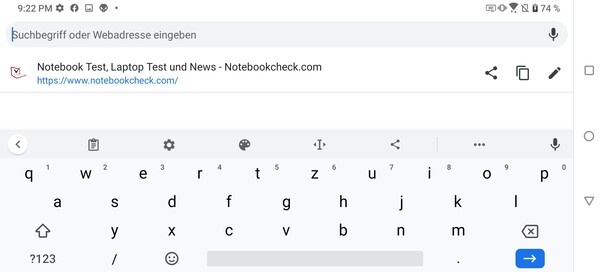 Keyboard landscape mode