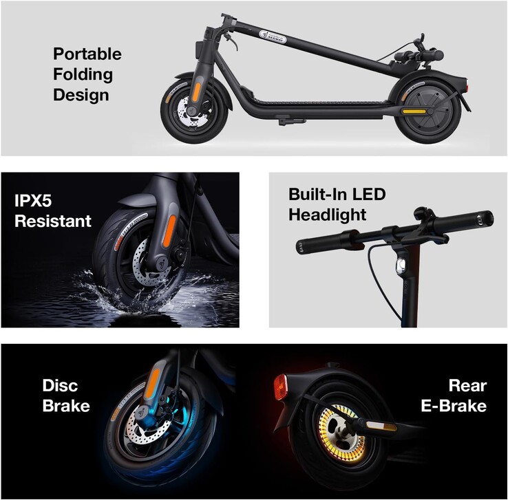 The Segway Ninebot F2 electric kickscooter has a portable folding design (Image source: Segway)