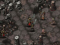 A image from the game Urtuk: The Desolation showing a battle.