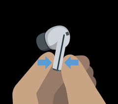 A rumoured official drawing of the Galaxy Buds3 Pro. (Image source: Android Authority)