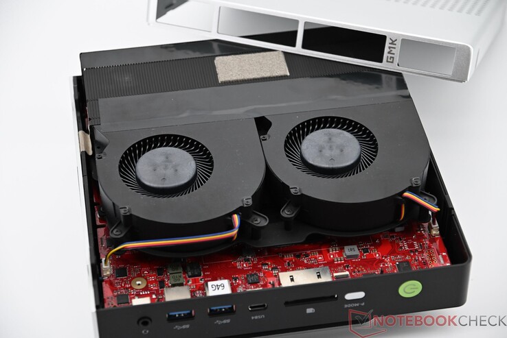 The Evo-X2 gaming mini PC employs dual fans, which we found to be quite effective in our in-depth review. (Image source: Sebastian Bade)