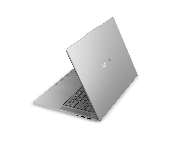 The Lenovo Slim 5x laptop features a 120 Hz IPS display and a minimal exterior with a silver finish.