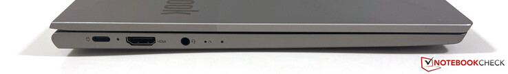Left: USB-C 3.2 (Gen.2, 10 GBit/s, DisplayPort ALT mode 1.4, Power Delivery), HDMI 2.0b, 3.5 mm audio