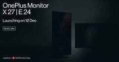 OnePlus Monitors X 27 and E 24 are all set to launch on December 12. (Image Source: OnePlus)