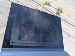 Outdoors under sunlight