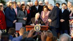 President Biden signs the infrastructure bill with crypto provisions into law (image: CNBC)