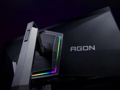 The AOC Agon 6 Pro AG326UZD has an adjustable stand and rear-mounted RGB lighting. (Image source: AOC)
