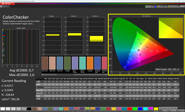 Color accuracy (True Tone deactivated, target color space sRGB)