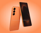 The Galaxy S26 Plus in a striking orange colourway. (Image source: Android Headlines & OnLeaks)