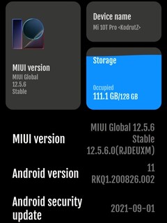 MIUI 12.5.6 on Xiaomi Mi 10T Pro details, performance, battery life, memory usage (Source: Own)