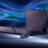 The ROG Gjallar Gaming Soundbar includes a wireless subwoofer and a control center.