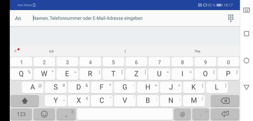 Using the default keyboard in landscape mode