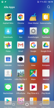Default app drawer showing more pre-installed apps