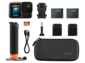 The GoPro HERO13 Black accessory bundle contains the camera, the handler, 2 Enduro batteries, 2 curved adhesive mounts, 64GB SanDisk MicroSD card, and a carrying case. (Image source: Amazon)