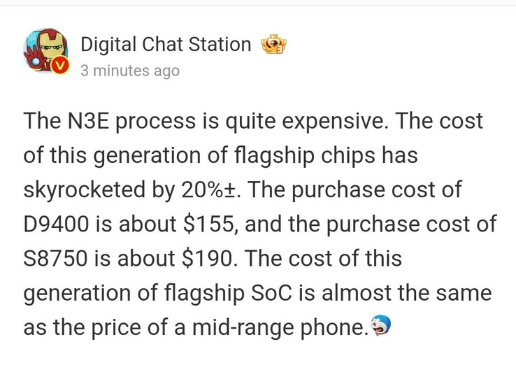 TSMC N3E is partly responsible for the increase in the prices of the Dimensity 9400 and Snapdragon 8 Gen 4. (Image source: