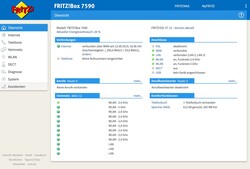 Well-structured and comprehensive web interface of the Fritzbox