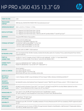 HP Pro x360 435 G9 - Specifications. (Image Source: HP)