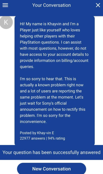 PlayStation support reply (image via u/Cheap_Pipe_8578 on Reddit)