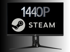 1440p monitor like one used by Steam gamers pictured (Image source: Asus, Steam with edits)