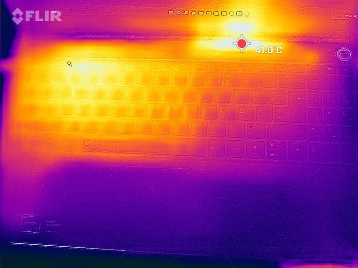 Thermal image of the upper surface