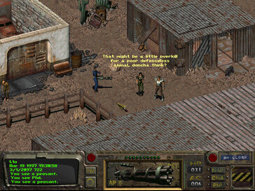 Pictured: A gameplay screenshot from Fallout: A Post-Nuclear Role-Playing Game.